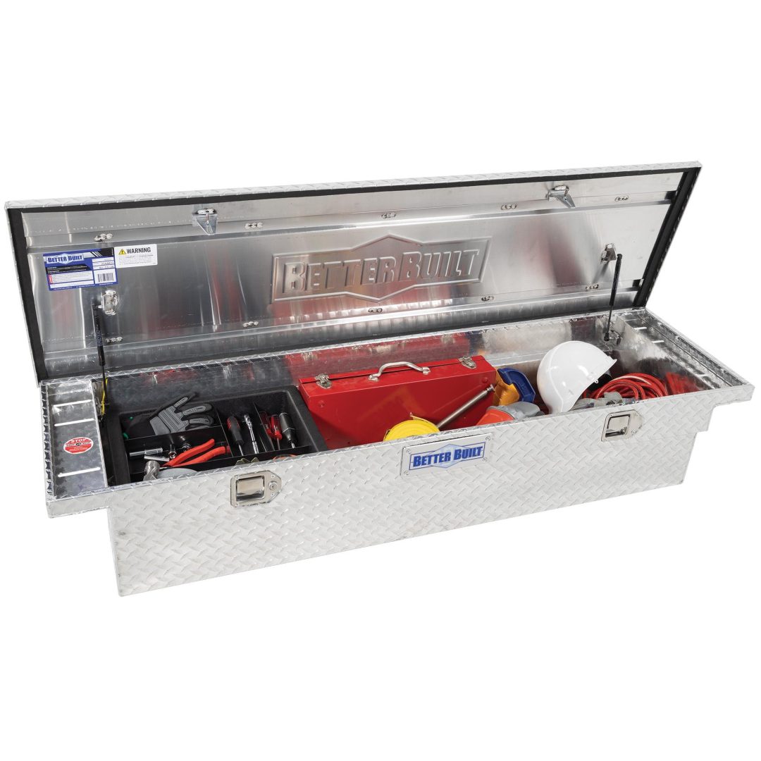 ZenVora UWS Low Profile Aluminum Truck Tool Box with Stainless Steel Handles, Pickup Bed Storage Chest