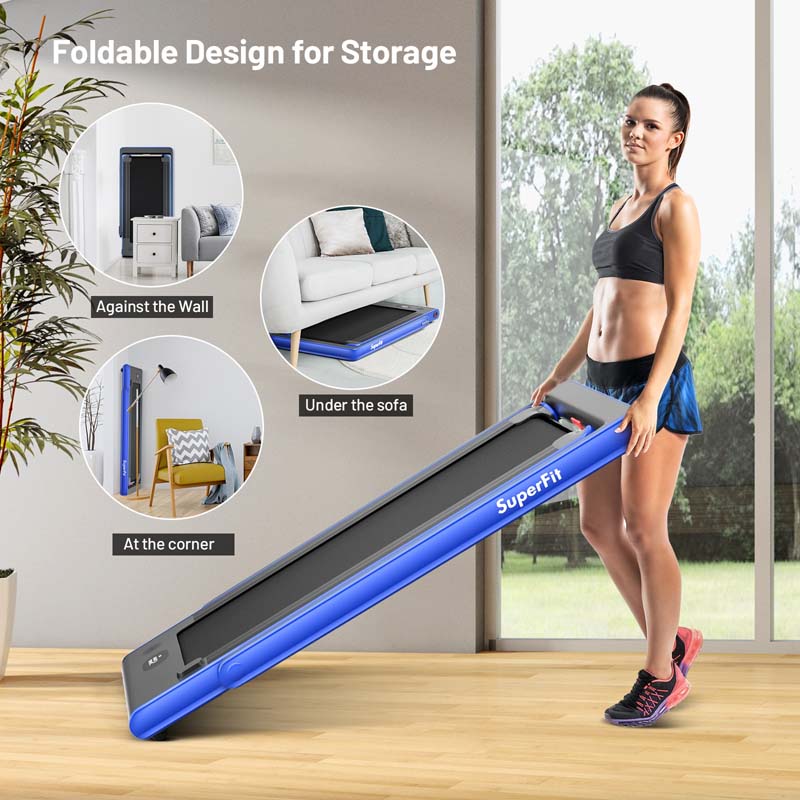 ZenVora 2-in-1 Folding Electric Treadmill, 2.25 HP, Under-Desk, with Dual Display and Smart App Control