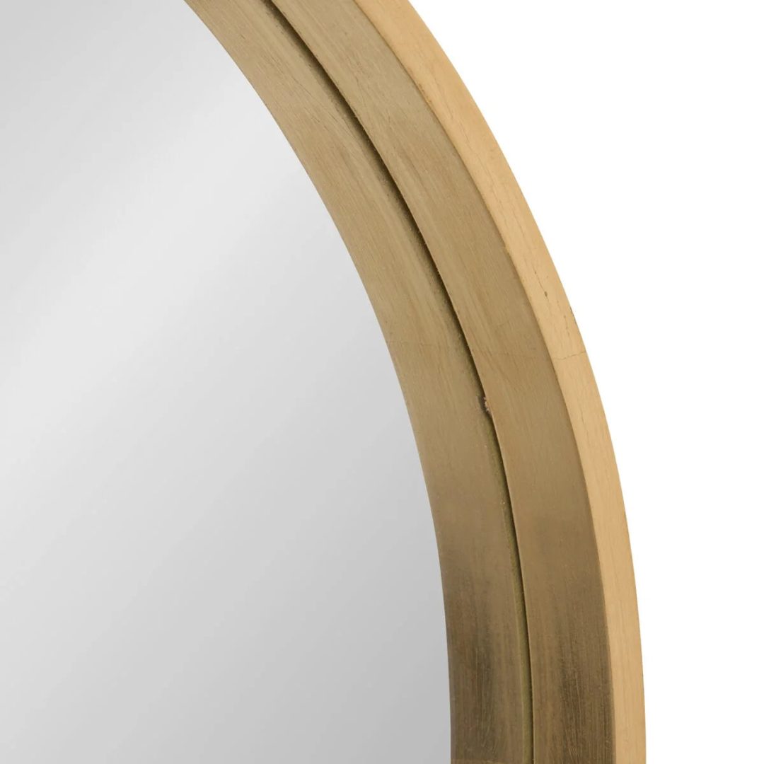 ZenVora Round Wood Accent Wall Mirror, Modern Decorative Wooden Frame Mirror for Living Room, Bedroom and Entryway