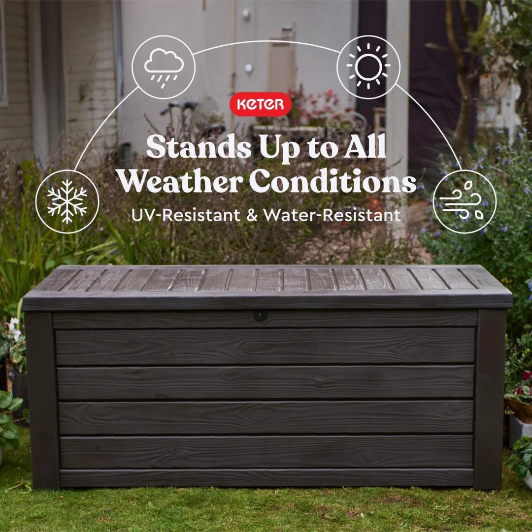 ZenVora 150 Gallon Outdoor Deck Box with Bench Seat, Large Storage Container for Patio, Garden, Yard and Pool Area