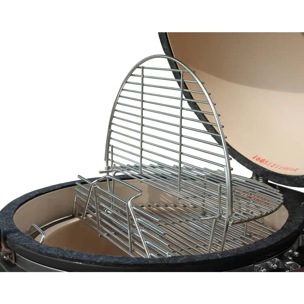 ZenVora 22-Inch Kamado-Style Ceramic Charcoal Grill with Grill Cover
