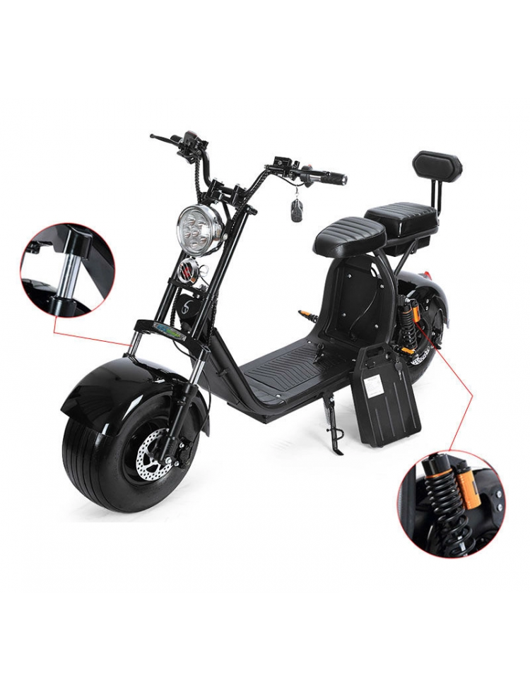 ZenVora 1500W Electric City Scooter, 40Ah Battery, 110 km Range, Road Homologated