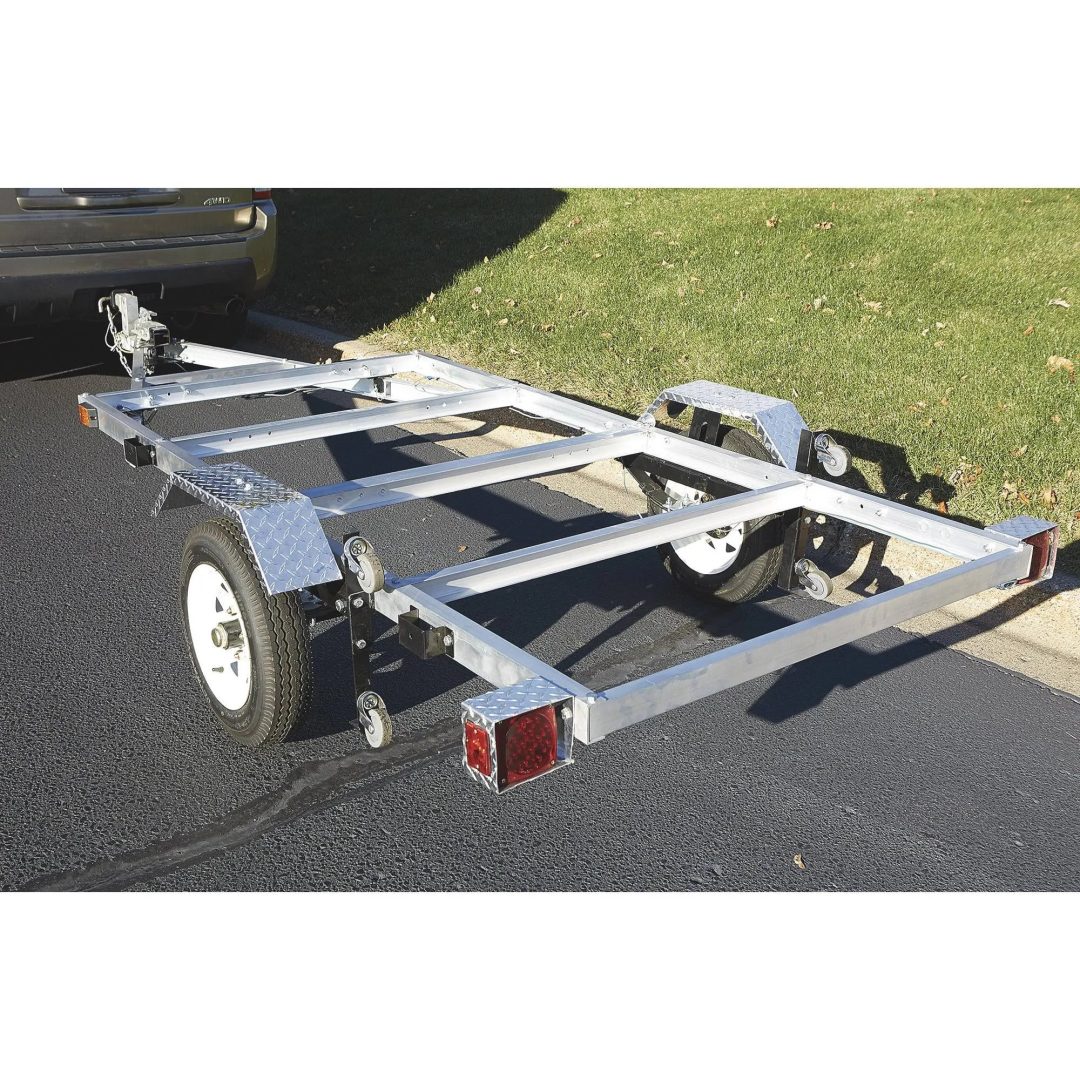 ZenVora 4-Ft. x 8-Ft. Folding Aluminum Utility Trailer, 1,170-Lb. Load Capacity