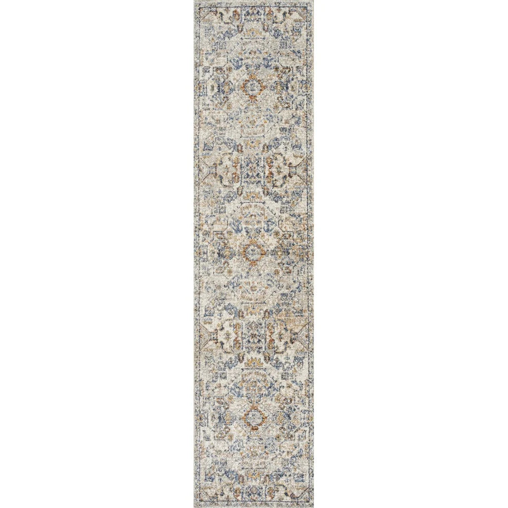 ZenVora Bohemian Medallion Low-Pile Machine-Washable Area Rug, Cream and Terra