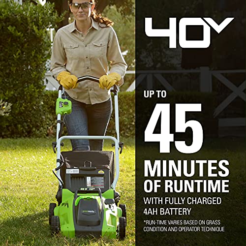 ZenVora 40V 16-Inch Cordless Electric Lawn Mower with 4.0Ah Battery and Charger