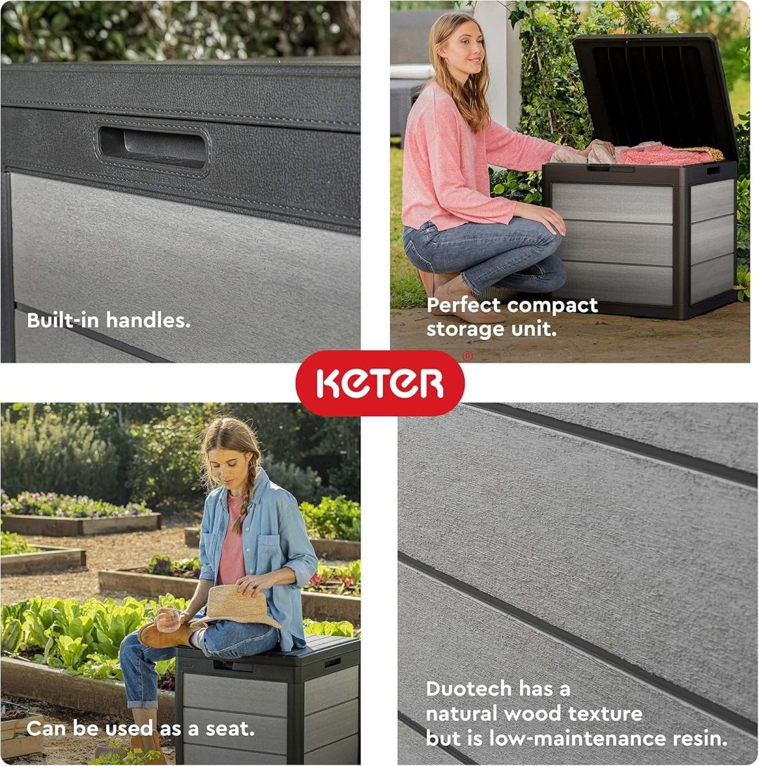 ZenVora 200 Gallon Resin Deck Box, Extra Large Outdoor Storage Container for Patio, Garden, Yard and Pool Area