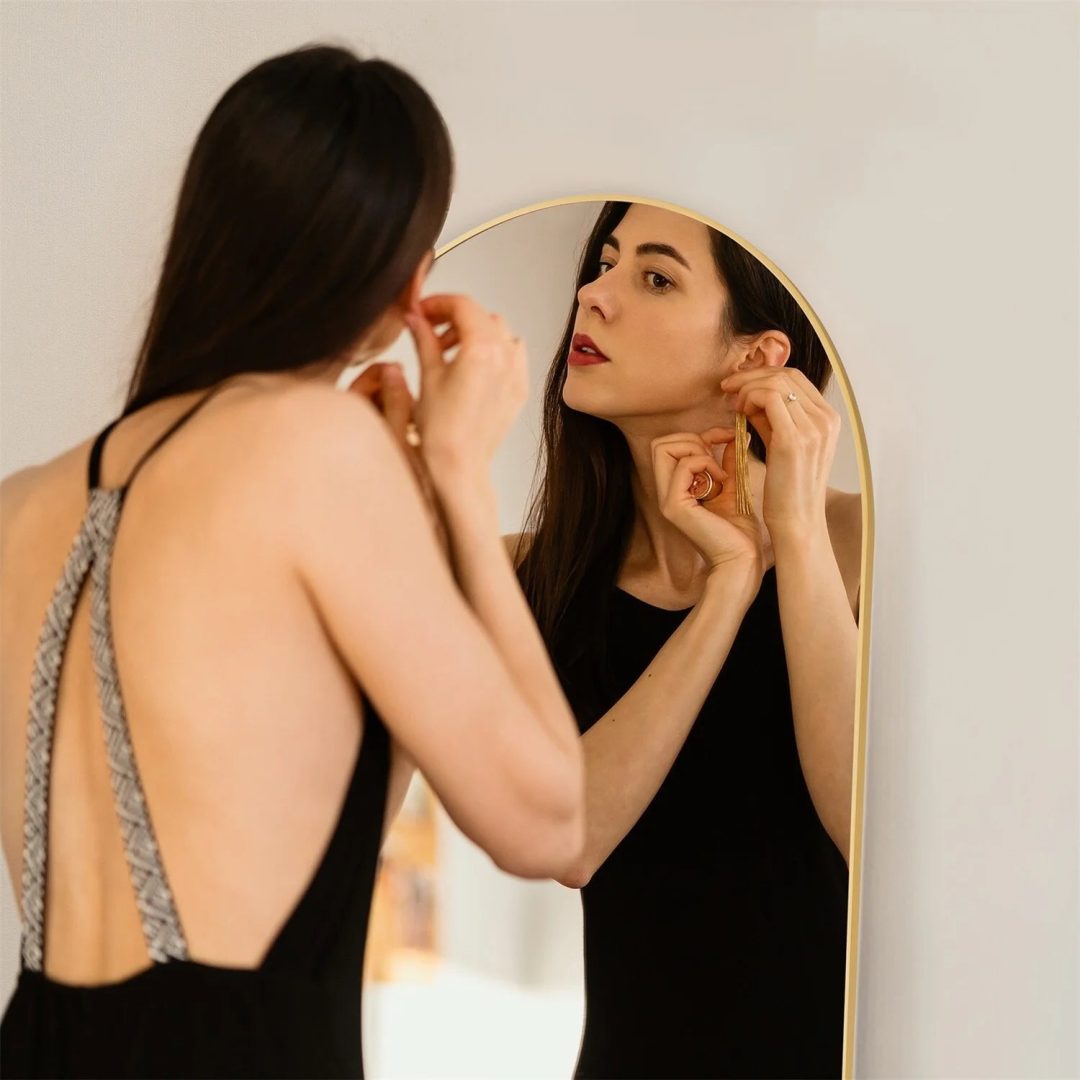 ZenVora Full Length Mirror with Stand, Aluminum Alloy Frame Full Body Floor Mirror for Bedroom and Cloakroom