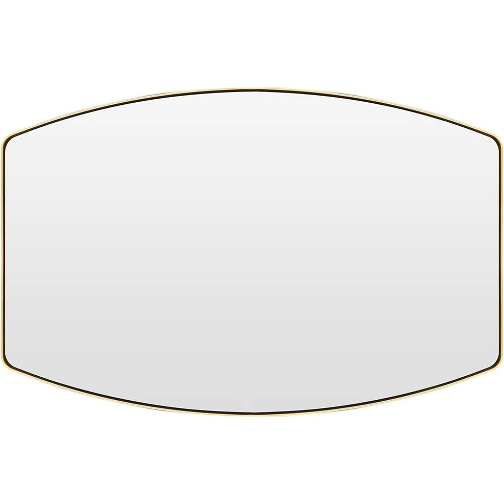 ZenVora Modern Oblong Metal Wall Mirror, Decorative Elongated Hanging Mirror for Living Room, Bedroom and Entryway
