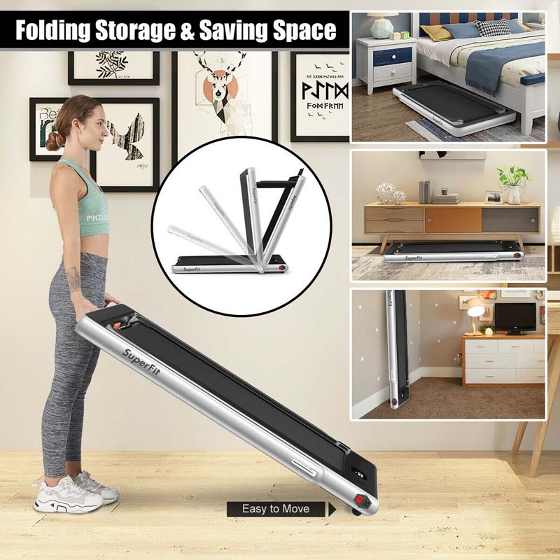 ZenVora 2-in-1 Folding Electric Treadmill, 2.25 HP, Under-Desk, with Dual Display and Smart App Control