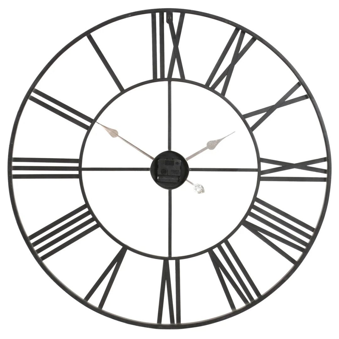 ZenVora Modern Round Metal Wall Clock, Decorative Circular Hanging Clock for Living Room, Bedroom and Office