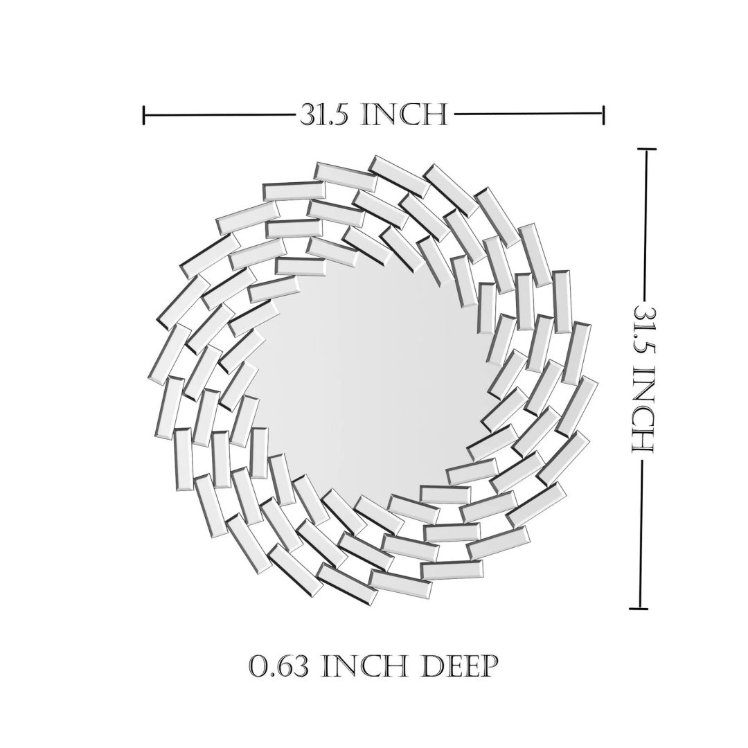 ZenVora Round Sunburst Wall Mirror, Decorative Accent Mirror for Living Room, Bedroom and Entryway Home Decor