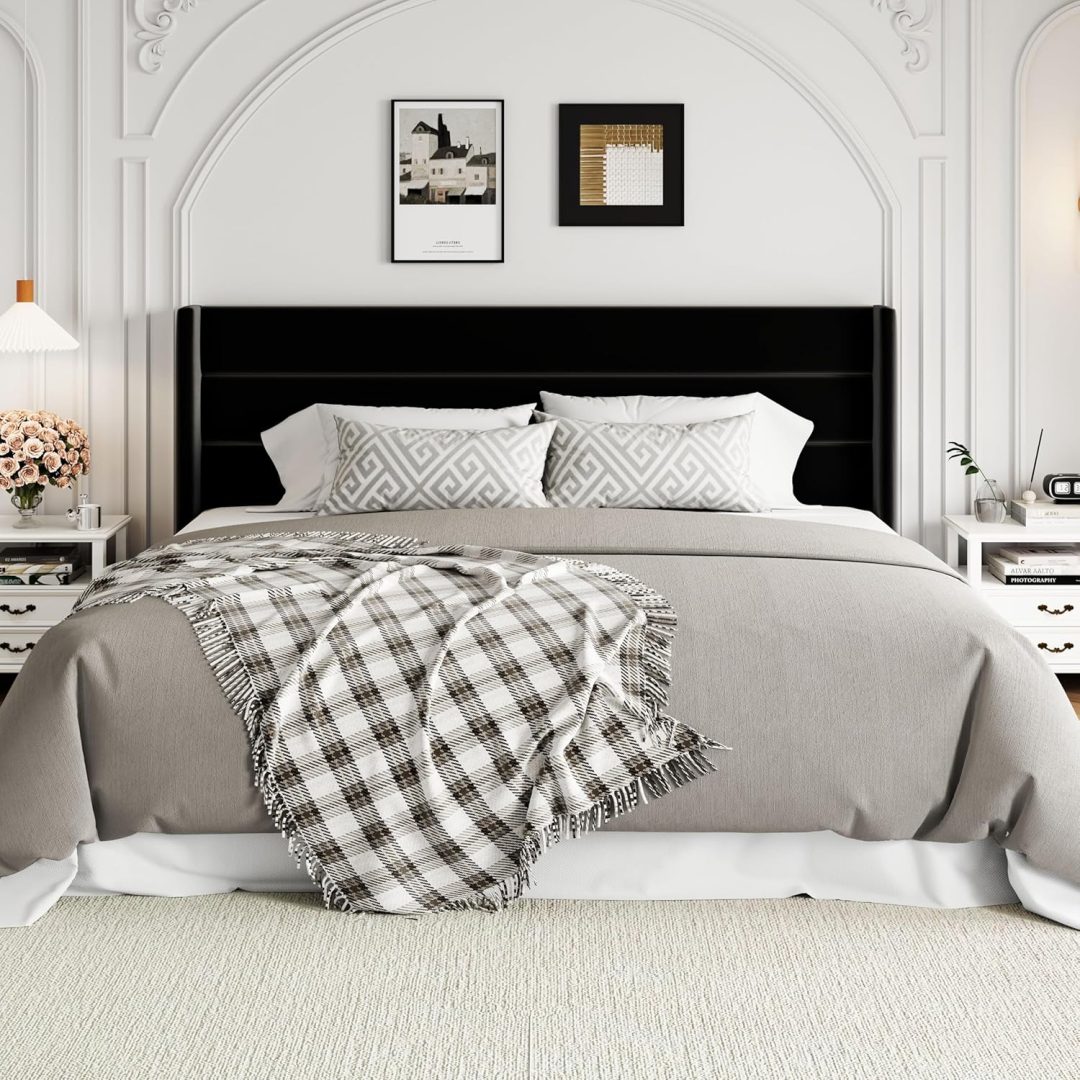 ZenVora Queen Size Lift Up Storage Bed with Wingback Headboard, Upholstered Platform Bed Frame with Hidden Storage