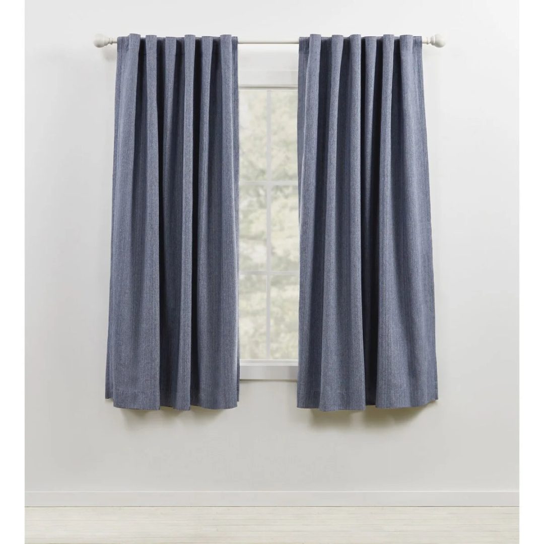 ZenVora Blackout Curtain Single Panel, Back Tab and Rod Pocket Window Curtain