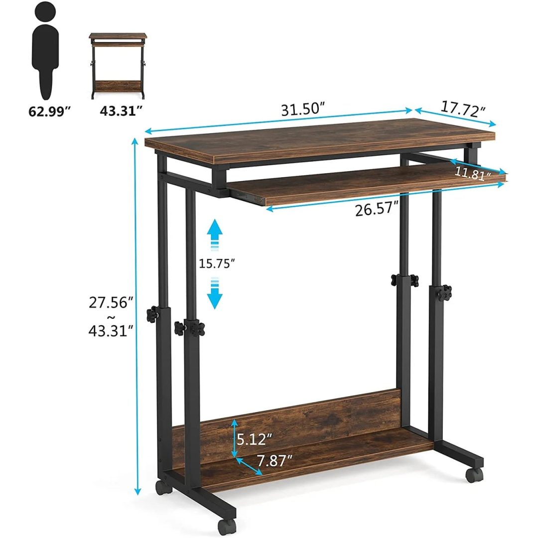 ZenVora Height Adjustable Laptop Desk, Portable Sofa and Bed Table for Work and Study