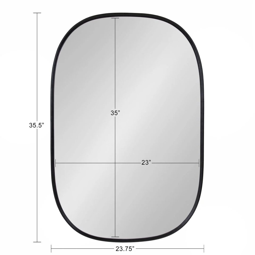 Modern Capsule Framed Wall Mirror, Decorative Oval Accent Mirror for Living Room, Bedroom and Entryway