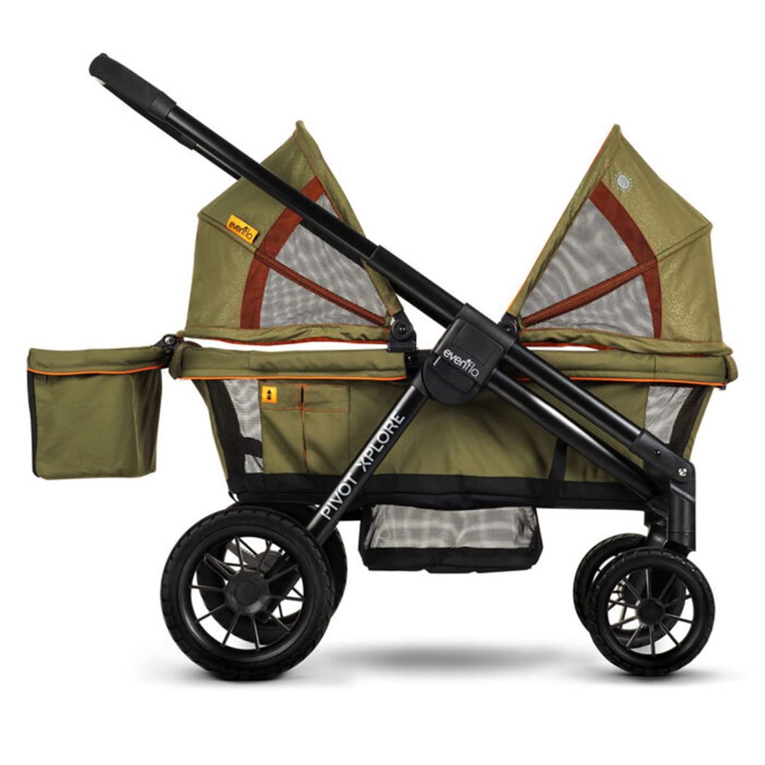 ZenVora 2-in-1 All-Terrain Baby Stroller Wagon with Canopy and Storage - Gray