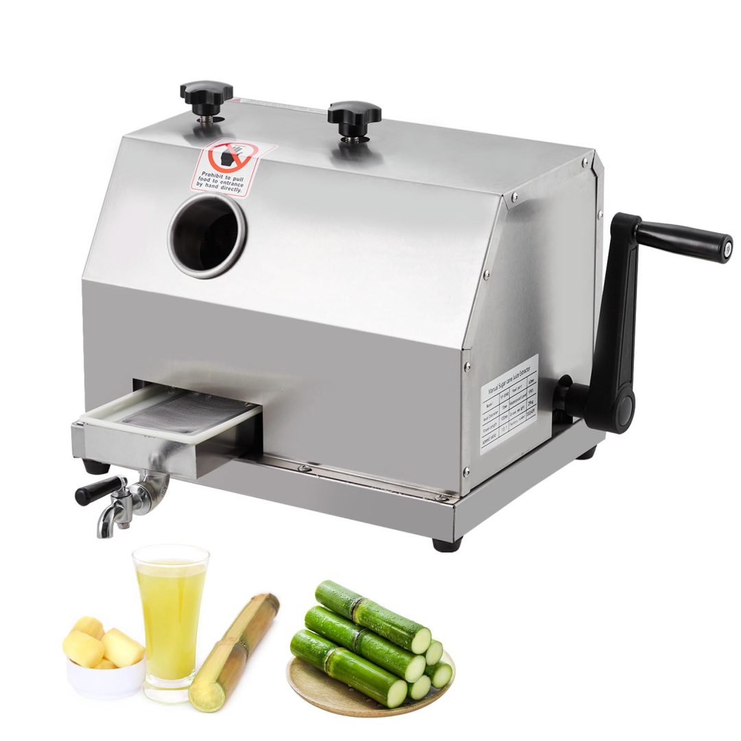 ZenVora Manual Sugar Cane Juicer Machine - Stainless Steel Sugarcane Press with 3 Rollers and 110 lb/h Capacity