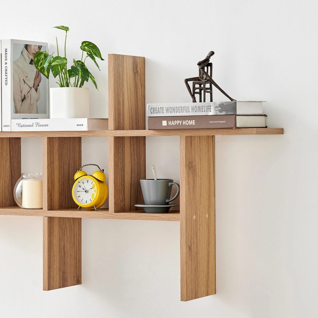 ZenVora Cantilever Floating Wall Shelf, Modern Decorative Display Shelf for Living Room, Bedroom and Home Storage