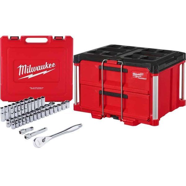 ZenVora 1/2 in. Drive SAE/Metric Mechanics Tool Set (47-Piece) with 2-Drawer Tool Box