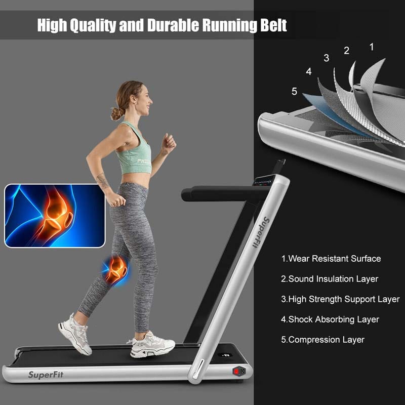 ZenVora 2-in-1 Folding Electric Treadmill, 2.25 HP, Under-Desk, with Dual Display and Smart App Control