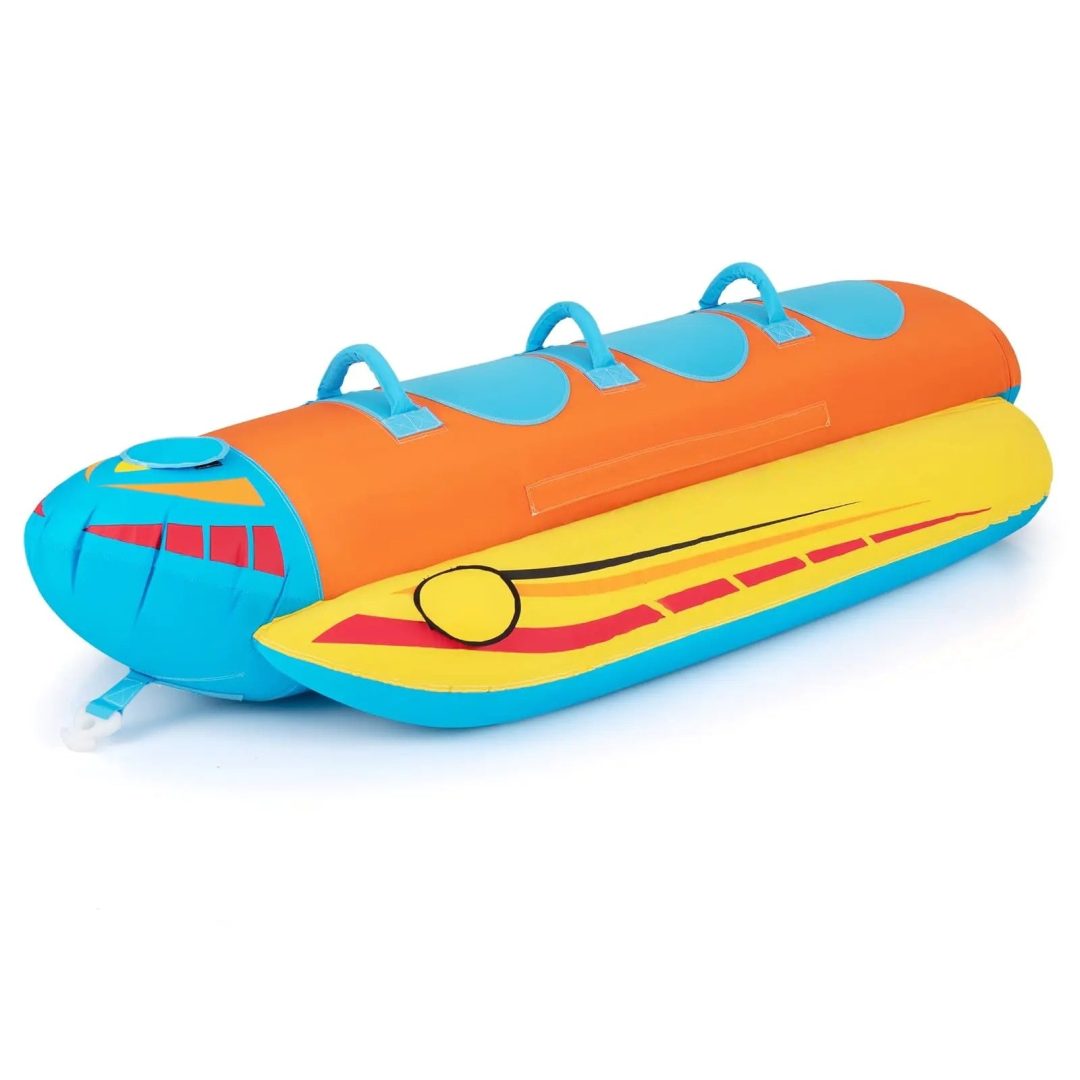 ZenVora 3 Person Inflatable Banana Boat Towable Tube - Heavy Duty Water Sports Boat with EVA Seats & Quick Connect