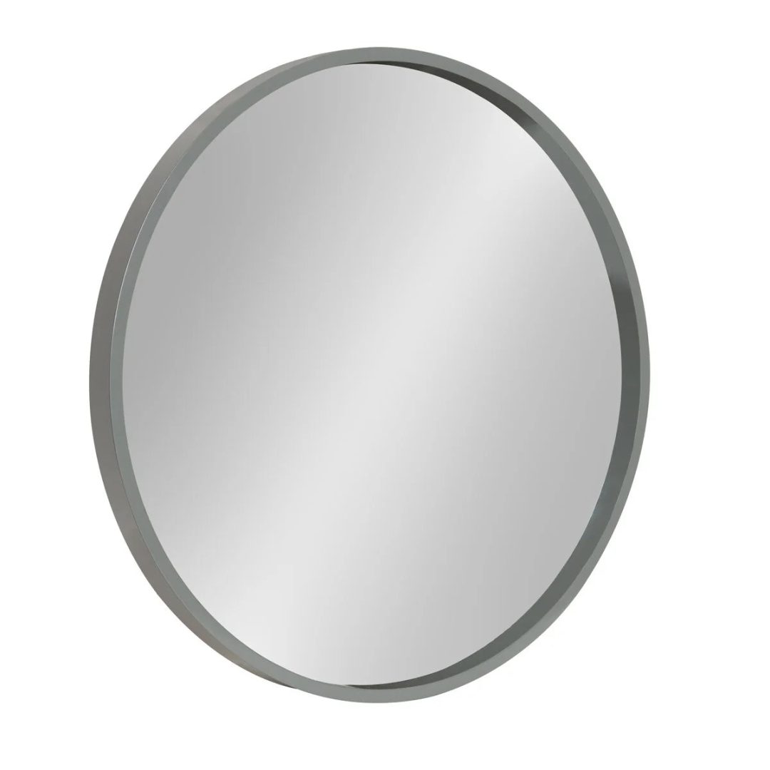 ZenVora Round Wood Accent Wall Mirror, Modern Decorative Wooden Frame Mirror for Living Room, Bedroom and Entryway