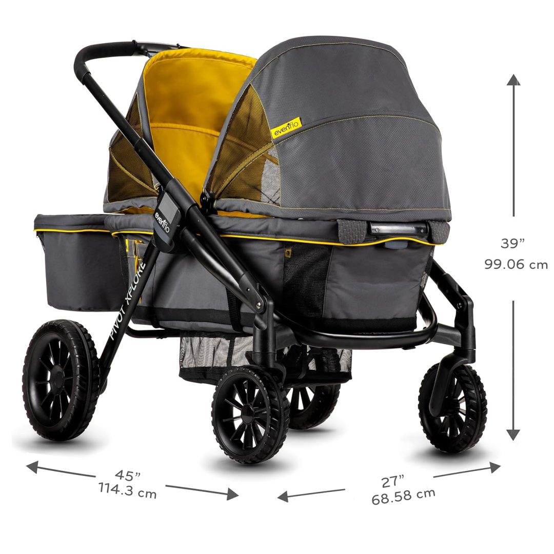 ZenVora 2-in-1 All-Terrain Baby Stroller Wagon with Canopy and Storage - Gray