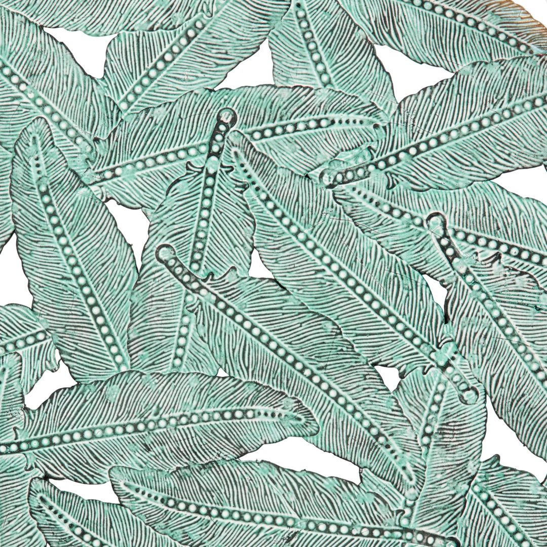 ZenVora Textured Feather 3-Piece Metal Disc Wall Decor Set, Decorative Wall Art for Home