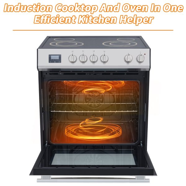 ZenVora 5.0 Cu. Ft. Freestanding Electric Range with Front Controls and 5 Cooktop Elements, Stainless Steel