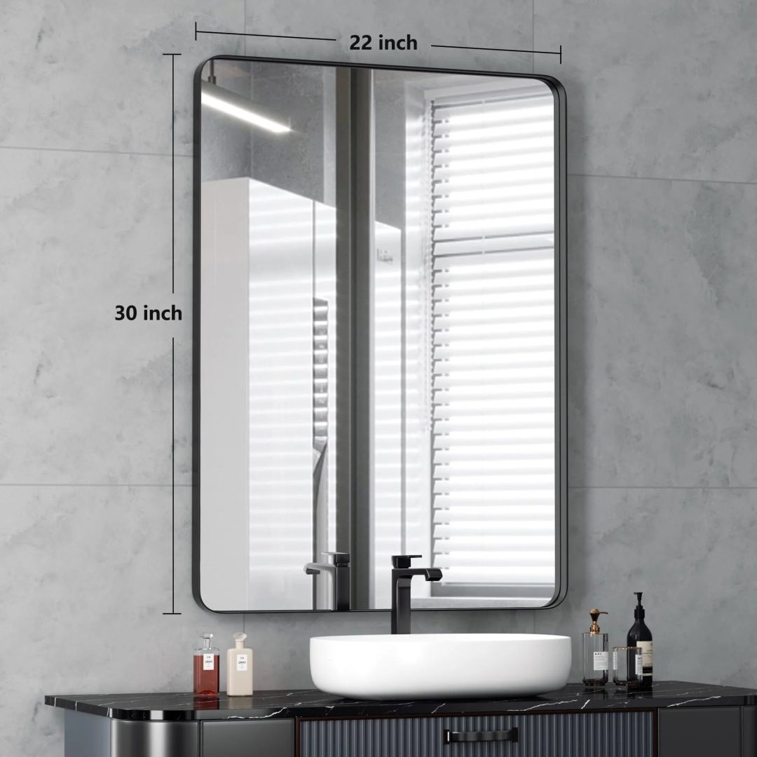 ZenVora Wall Mirror Vanity Mirror, Bathroom Mirror with Rounded Corners, 1 Piece