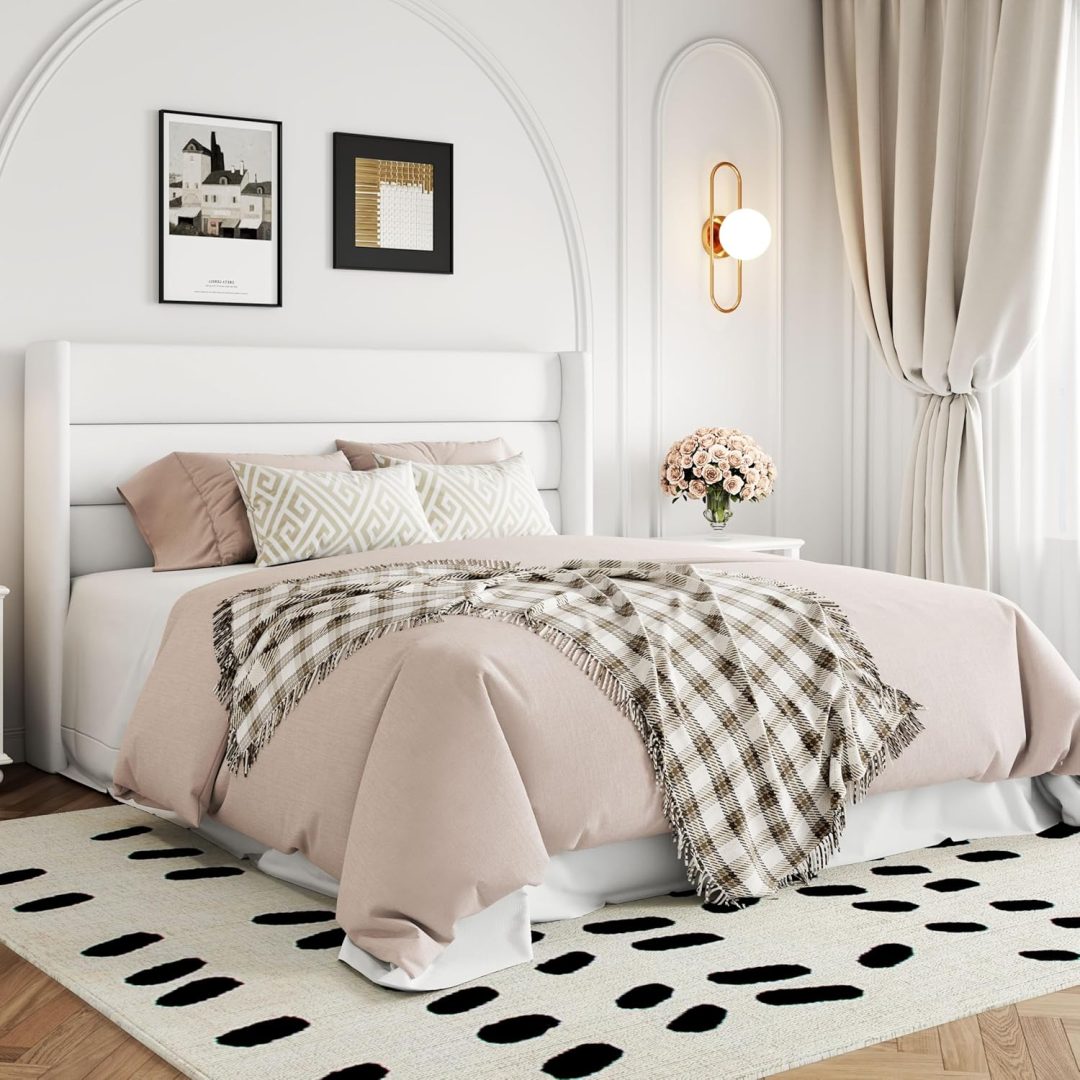 ZenVora Queen Size Lift Up Storage Bed with Wingback Headboard, Upholstered Platform Bed Frame with Hidden Storage