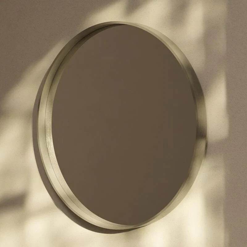 ZenVora Classic Farmhouse Round Wall Mirror, Wooden Frame Decorative Accent Mirror for Living Room, Bedroom and Entryway