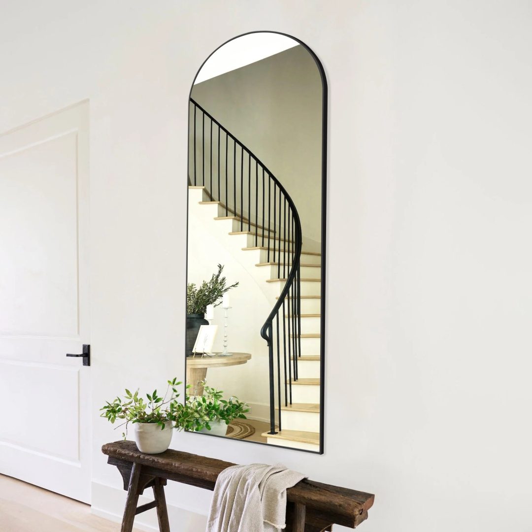 ZenVora 64x21 Full Length Floor Mirror, Large Full Body Aluminum Alloy Frame Standing Mirror with Stand and Wall Mount Option