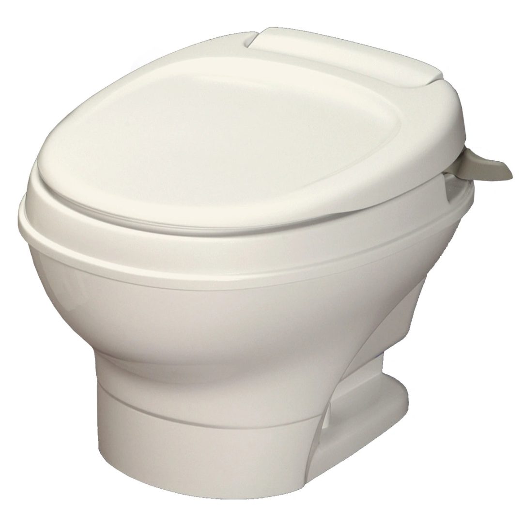 ZenVora Low RV Toilet with Hand Flush, Parchment