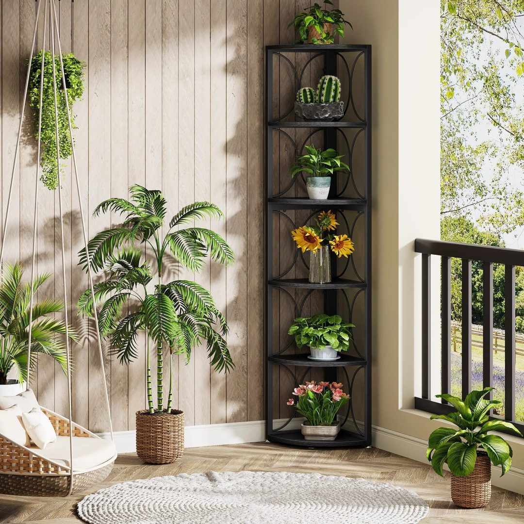 ZenVora 67 Inch Tall Corner Shelf, Freestanding Corner Bookshelf and Storage Shelving Unit