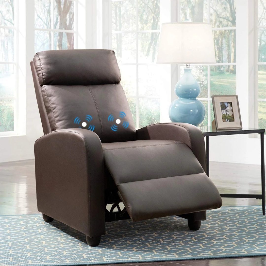 ZenVora Massage Recliner Chair, PU Faux Leather Home Theater Recliner with Padded Seat