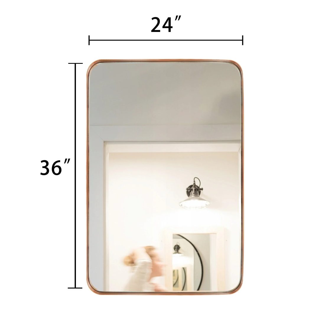 ZenVora Wall Mirror Vanity Mirror, Bathroom Mirror with Rounded Corners, 1 Piece