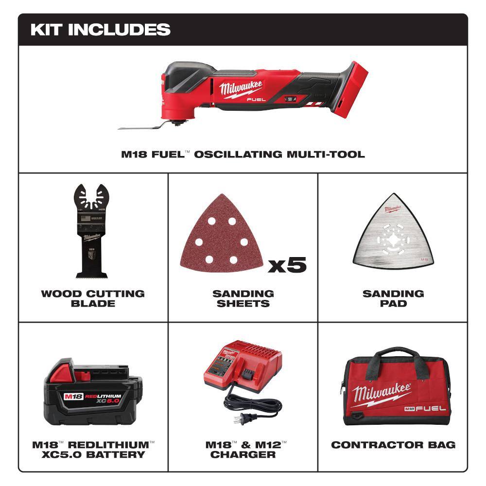 ZenVora 18V Cordless Oscillating Multi-Tool Kit with 5.0Ah Battery, Charger and Tool Bag