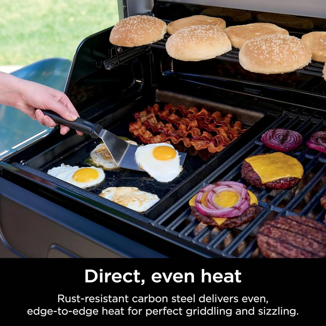 ZenVora 5-in-1 Electric and Propane Grill, 3-Burner Outdoor BBQ Grill and Smoker with Digital Controls, Griddle and Pizza Maker, Stainless Steel