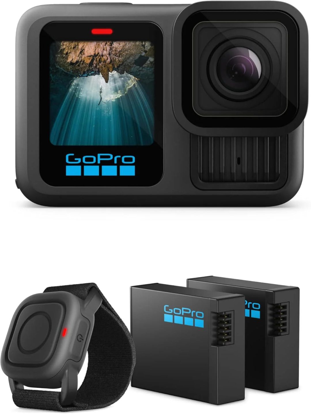 ZenVora Waterproof Action Camera, 5.3K 60FPS Video, 27MP Photos, Wide-Angle Lens Compatibility, Black
