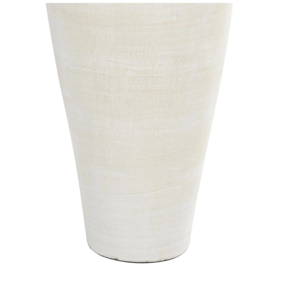 ZenVora Tall Ceramic Amphora Floor Vase, White Decorative Vase for Home Decor