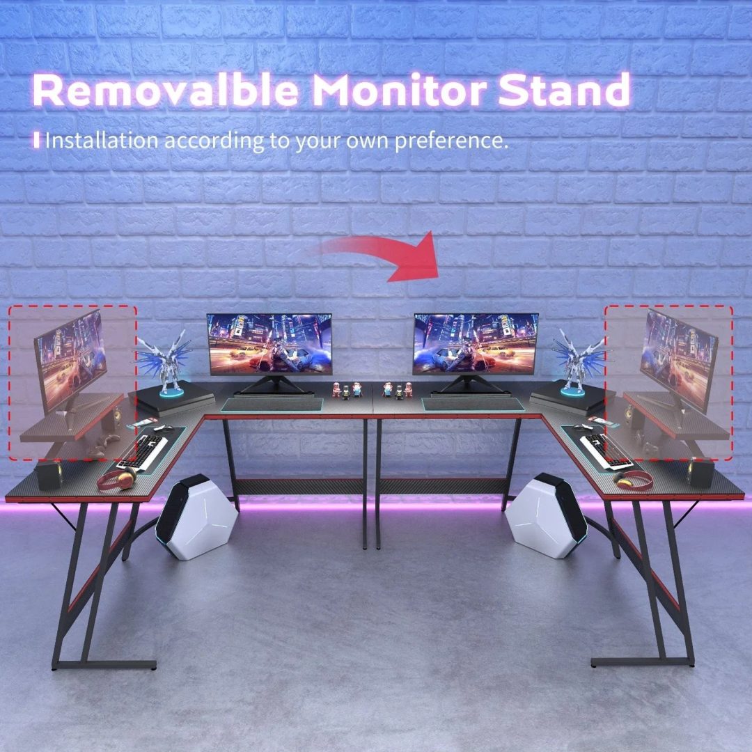 ZenVora L-Shaped Gaming Desk, Computer Corner Desk and Office Writing Desk for Home