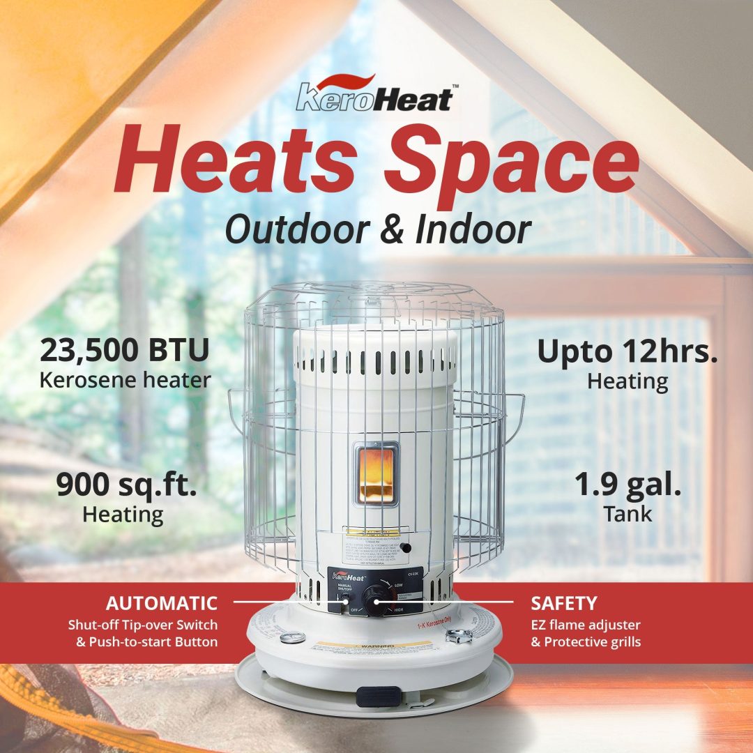 ZenVora 23,500 BTU Indoor Outdoor Convection Kerosene Heater, 2 Pack