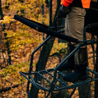 ZenVora Jumbo Jack Ladder Stand – Adjustable Shooting Rail, Large Platform, Mesh Seat
