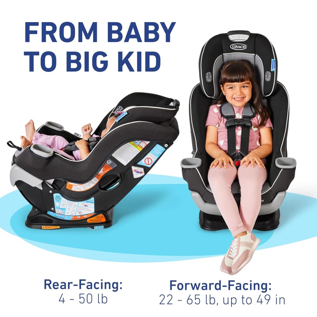 ZenVora Convertible Baby Car Seat, Rear- and Forward-Facing, with Adjustable Extension Panel, Gotham
