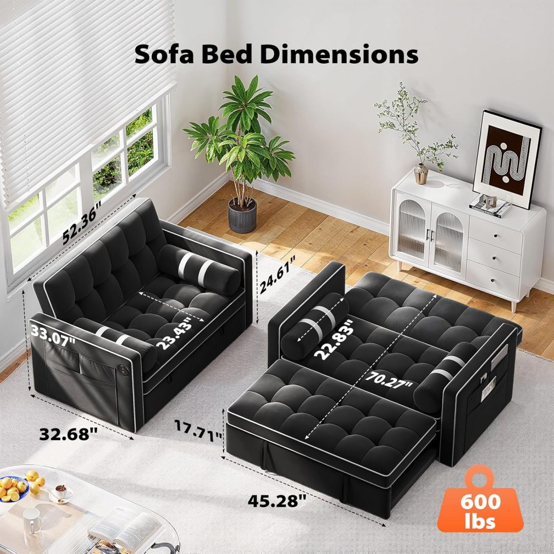 ZenVora 3-in-1 Convertible Sleeper Sofa Bed