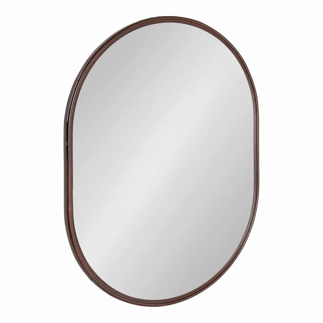 Modern Capsule Framed Wall Mirror, Decorative Oval Accent Mirror for Living Room, Bedroom and Entryway