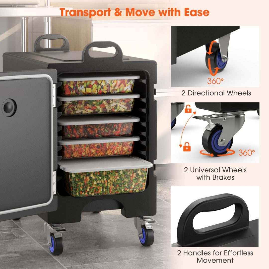 ZenVora Insulated Food Pan Carrier for 5 Full-size Pans