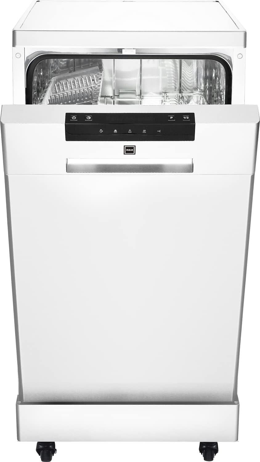 ZenVora 18 Inch Portable Dishwasher - 8 Place Settings Countertop/Compact Dish Washer White