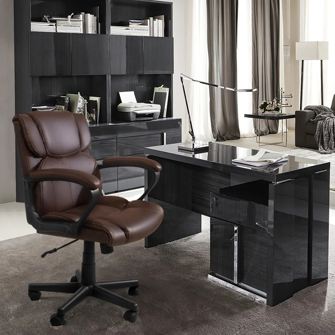 ZenVora Mid Back Office Chair, Ergonomic Swivel Computer Task Chair for Home Office, Work and Study
